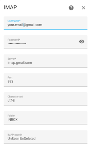 Home Assistant IMAP configuration