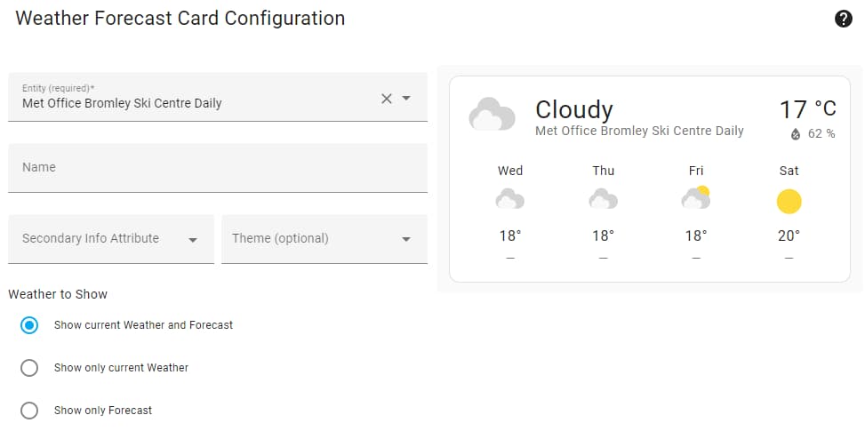 Home Assistant Weather Forecast