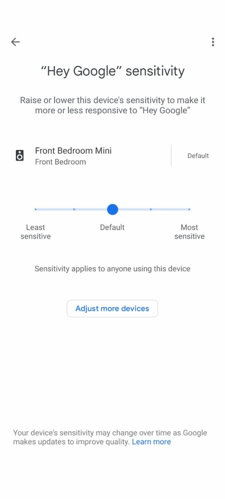 Google Home - Hey Google Sensitivity