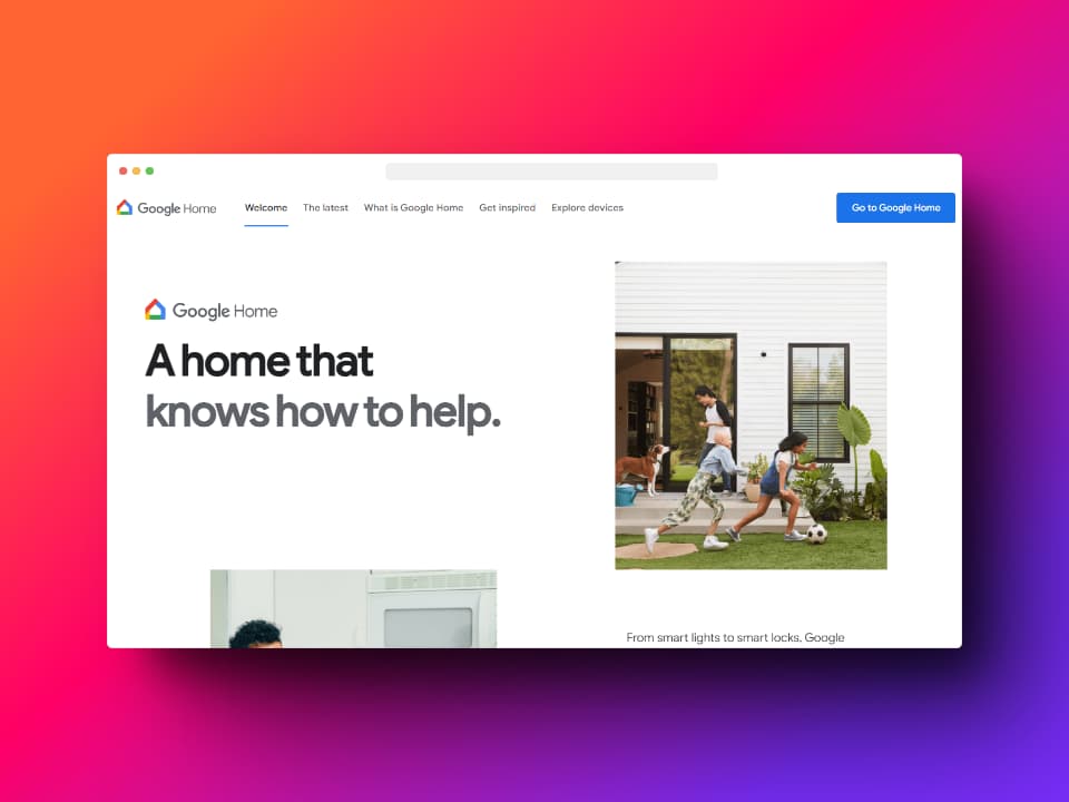 Google Home Homepage