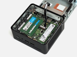 The inside of a NUC mini PC